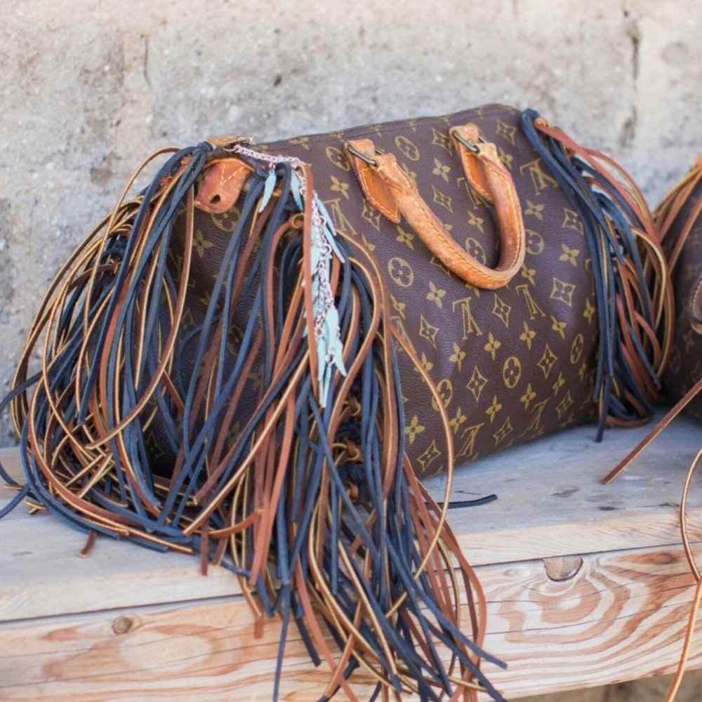 Louis Vuitton Speedy 35 with fringe